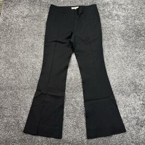 Burberry London Flare Trousers Pants Women's 6 Black Wool Blend Pleated 30x30